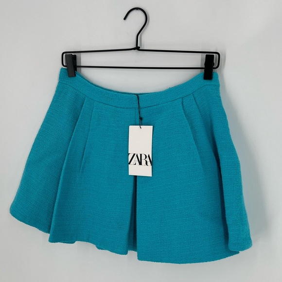 Zara Tweed Pleated Mini Skirt - Picture 2 of 7